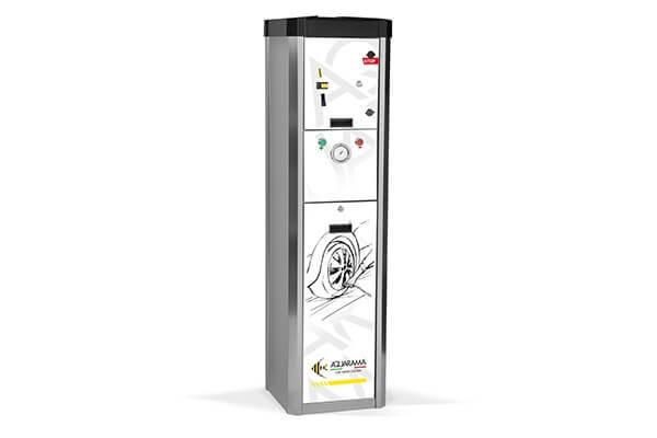 Gonflage pneus - Structure en acier inox avec signalisation lumineuse et monnayeur électronique