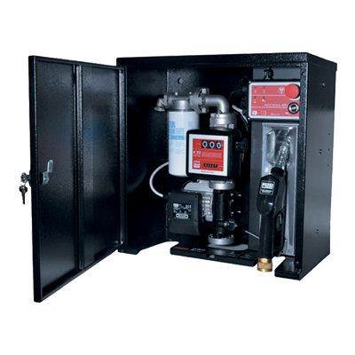 Station murale de transfert 120L/min avec pistolet auto, filtre et armoire
