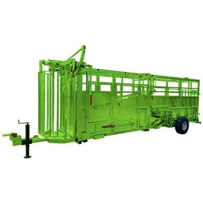 Couloir de contention PM3200 peint avec porte PM97 - porte arrière PM88 et feux de signalisation
