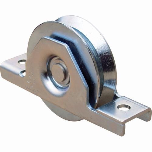 Roue à gorge en V de Ø100mm support à encastrer ref. 19022 - Acier zingué pour portail coulissant - Charge 230 kg