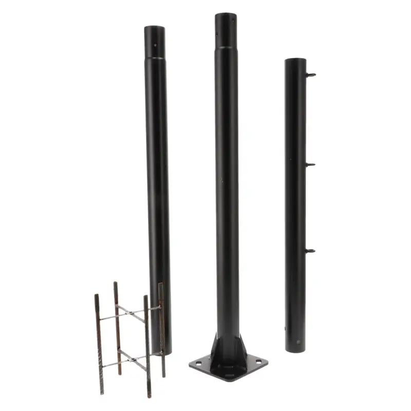 Mât d’éclairage extérieur démontable 3 m Noir - Métal robuste, diamètre 75 mm, garantie 3 ans
