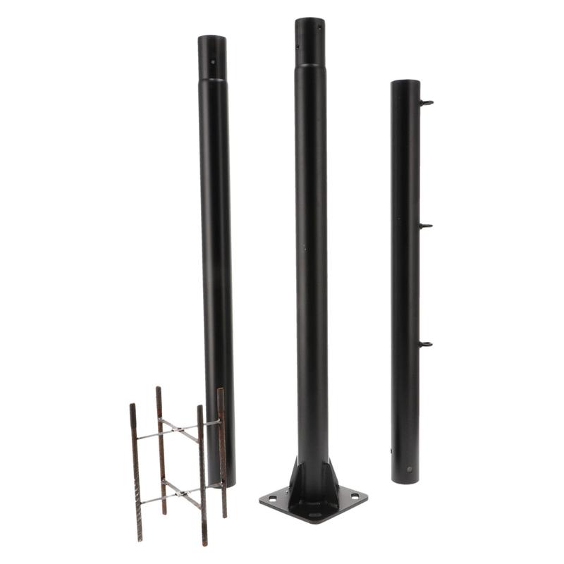 Mât d’éclairage extérieur démontable 3 m Noir - Métal robuste, diamètre 75 mm, garantie 3 ans
