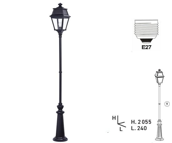 Lampadaire AVENUE 2 CROSSE E27 IP44 - Hauteur 2055mm - Vendu sans source - Référence BEAV49219