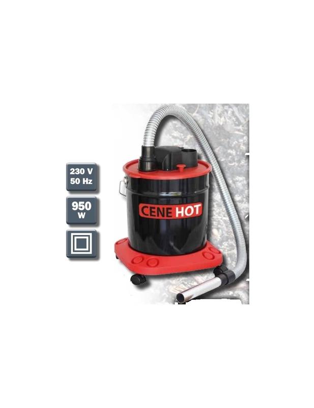 Aspirateur à cendres chaudes Cenehot 18L 950W sur roues pour poêle et cheminée