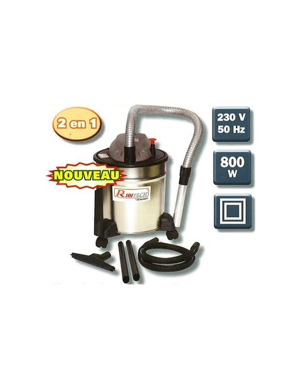 Aspirateur 2 en 1 pour cendres froides et poussières - 18 L - 800W - Accessoires poêle
