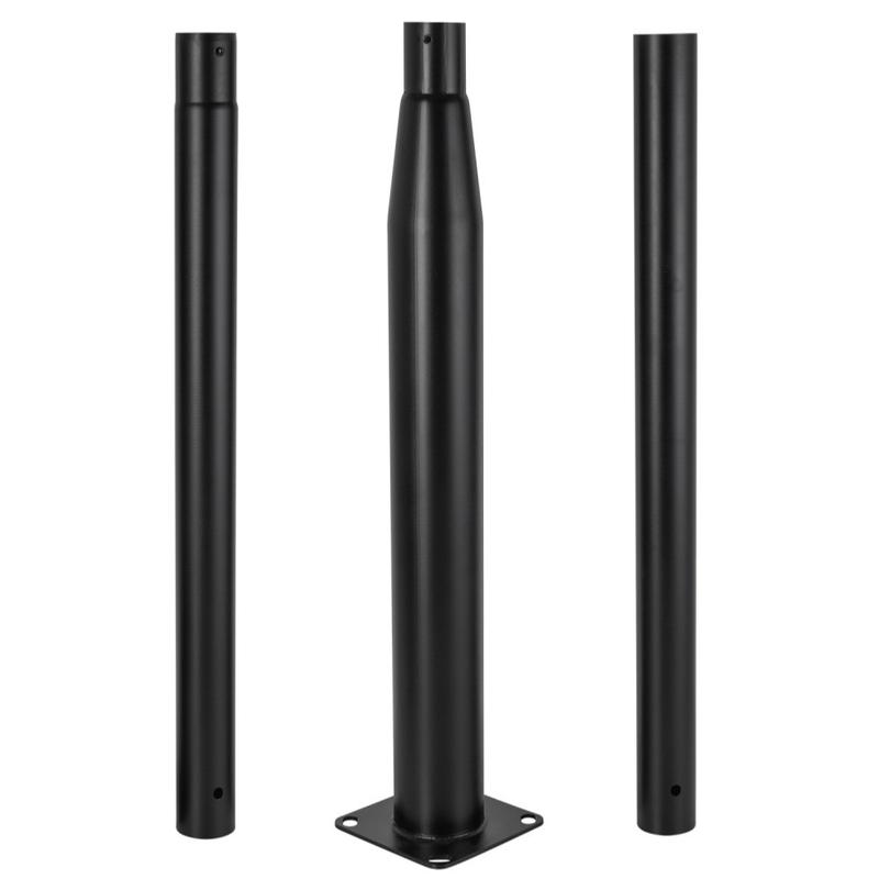 Colonne Aluminium démontable en 3 sections de 1m pour luminaire Eclairage Public 3 mètres Noir