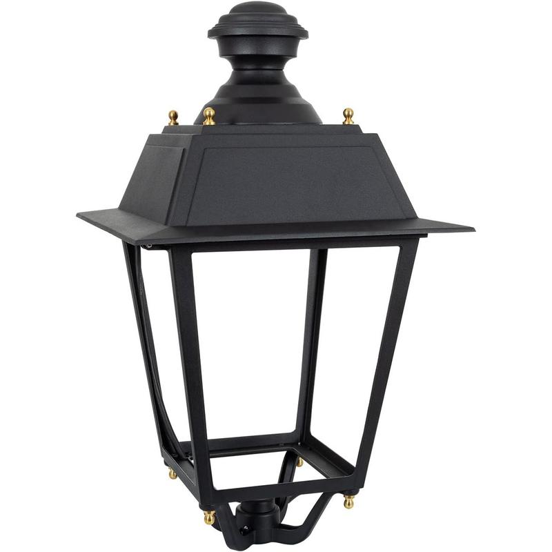 Lampadaire de rue Historica - LED 40W-60W, IP66, alliage aluminium, RAL 9011, réf. HIS-40/HIS-60