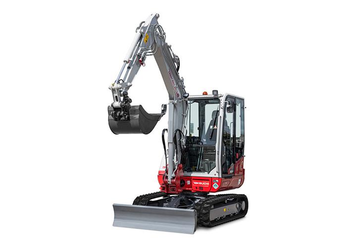 Mini pelle Takeuchi TB235-2 - Profondeur d'excavation 3 400 mm - 24,7 CV - Poids opérationnel 3,365 T (Canopy) / 3,465 T (Cabine)