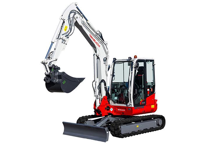 Mini pelle Takeuchi TB260 DPF - 5,735 T - Moteur 48,2 CV - Balancier long - 3 lignes auxiliaires