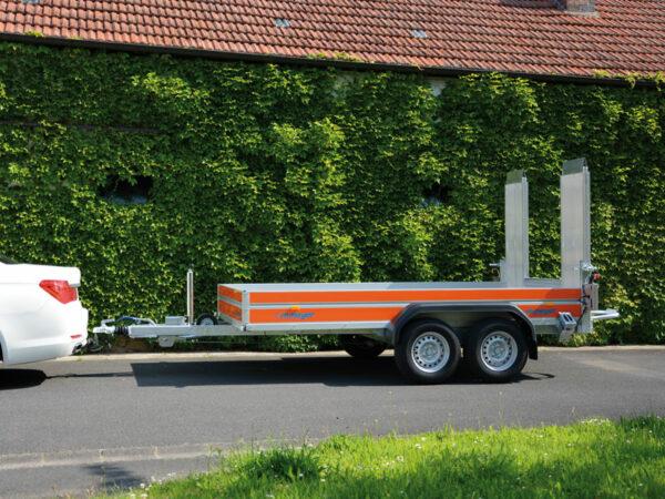Remorque porte-engins WM Meyer MB3535/185 - 3,50 x 1,85 m - PTAC 3500 kg - Plancher bois - 2 essieux