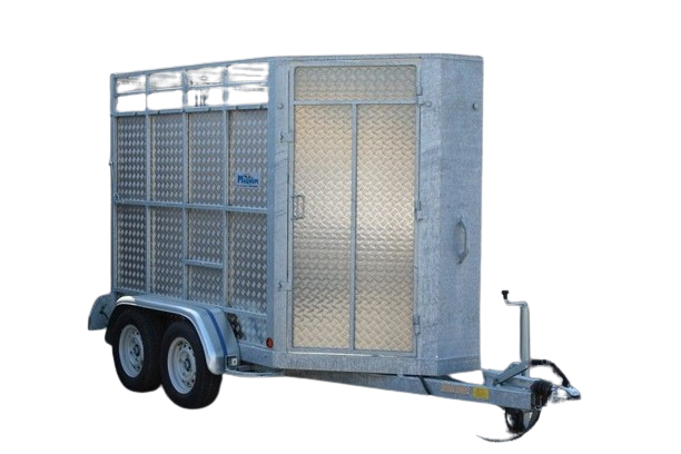Remorque Van Magnum pour bovins 2 places - 3,00 x 1,50 x 1,85 m - PTAC 2000 kg - Panneaux aluminium