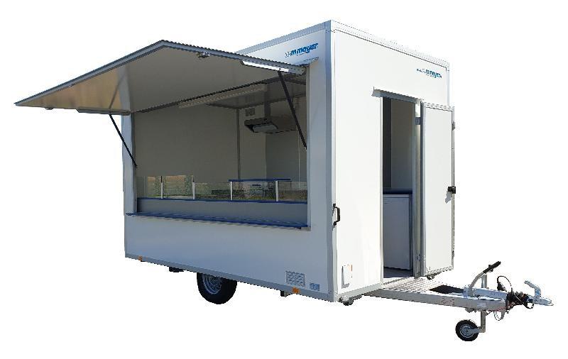 Remorque de vente « Snack » WM Meyer - 3,70×2,06×2,30 m - PTAC 1500 kg - Équipée friteuse, grills, réfrigérateur