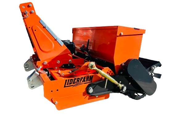 Herse rotative LIDERFARM 1m10 avec semoir et rouleau grille - pour micro tracteur 25 à 40CV