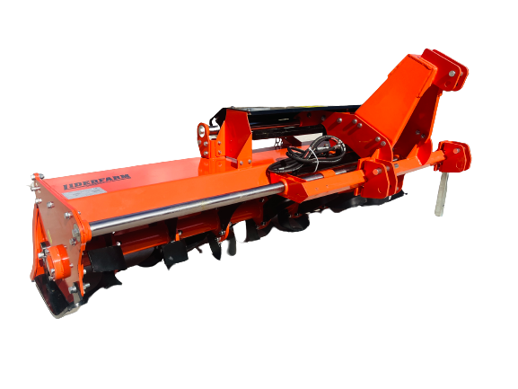 Fraise rotative LIDERFARM série lourde 1m50 avec déport hydraulique - Rotovator arrière pour tracteurs 30 à 70CV