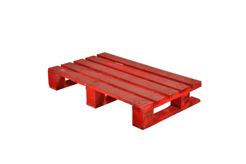 Demi-palette en bois DP610 - 600 x 1000 mm, 3 semelles, 4 entrées