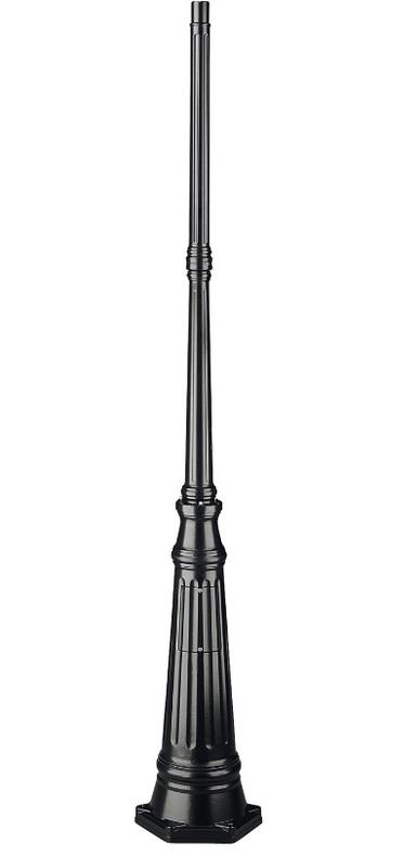 Mât rond conique en aluminium Cristher, hauteur 1 710 mm, diamètre 45 mm, coloris noir