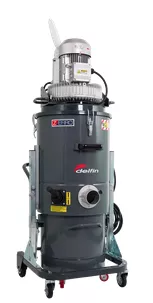 Aspirateur industriel Delfin Zefiro EL MN triphasé - 318 m³/h, 30 000 cm² filtre polyester, 60 litres réservoir