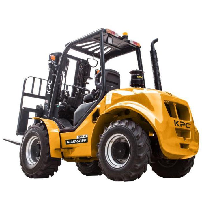 Chariot élévateur diesel tout terrain FD25T-C4WD KPC - capacité 2500 kg, hauteur de levage 3000 mm, moteur Mitsubishi