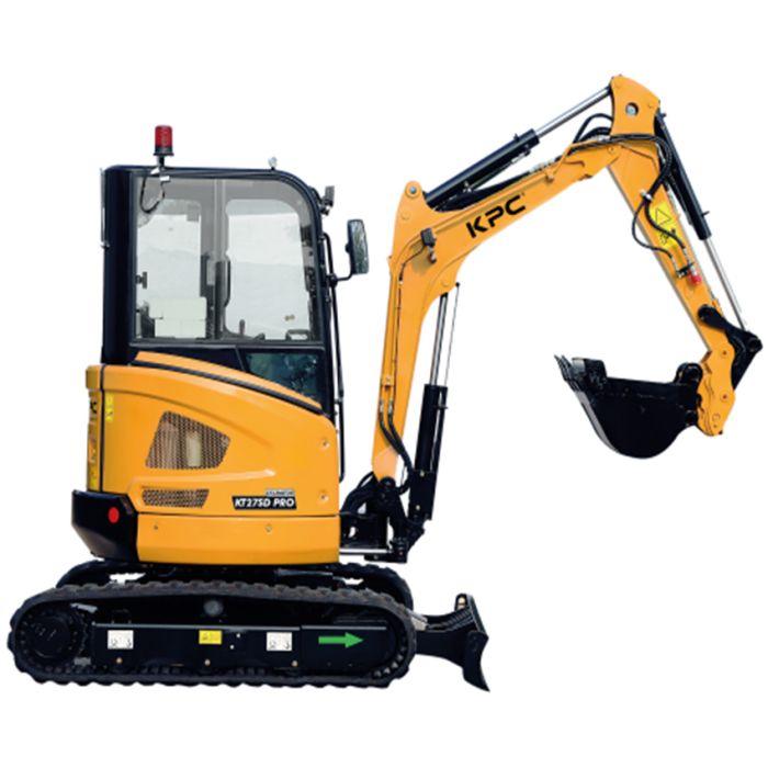 Mini pelle double vitesse KT27SD PRO KPC - Moteur Yanmar 3TNV80F Stage 5 - Capacité 2.690 kg