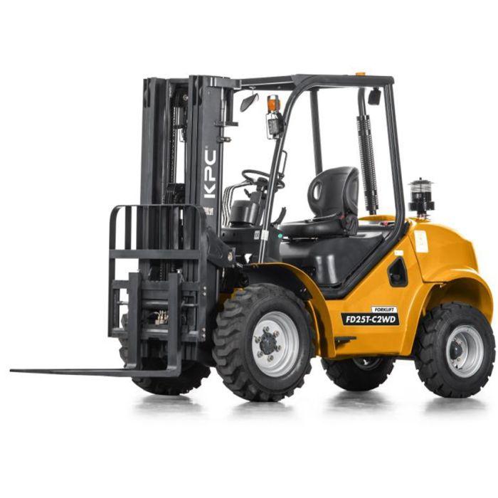 Chariot élévateur diesel tout terrain FD25T-C2WD KPC - 2500 kg, mât 3 m, moteur Kubota V2607 EURO V