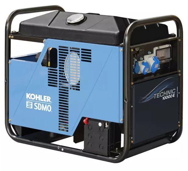 Groupe électrogène SDMO TECHNIC 10000 - Moteur Kohler CH680, 10300 W, démarrage électrique, 33L, 7 heures d'autonomie