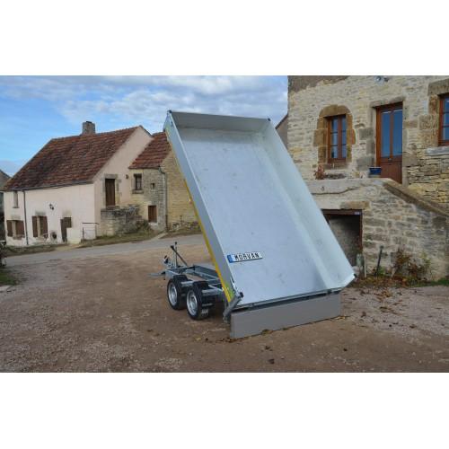 Benne électrique Eduard 310 x 180 PTAC 3500 kg avec plancher plat et double essieu