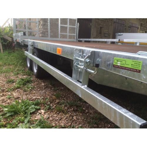 Porte-engin Franc PJD 270 PTAC 2700 kg 400 x 200 cm rambarde