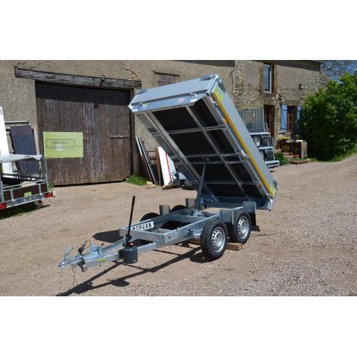 Benne Eduard 256 x 150 double essieux PTAC 750 kg - châssis mécano-soudé galvanisé à chaud