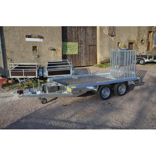 Porte-engin Vlemmix 300 x 150 cm PTAC 3500 kg avec hayon 130 cm
