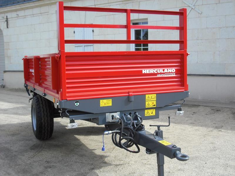 Remorque tribenne Herculano S1ET 3100 - PTAC 3900 kg, charge utile 3090 kg, caisse 2850x1700x500 mm