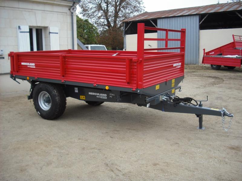 Remorque tribenne S1ET 6000 - Herculano - PTAC 7400 kg, charge utile 6060 kg, caisse 4000x2200x500 mm