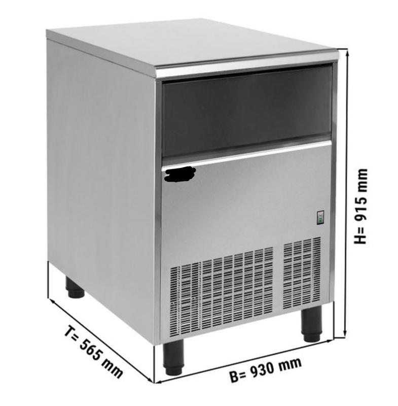 Machine à glaçons cylindre plein 132 kg/24h - réfrigération puissante, corps en acier inoxydable, 930 x 565 x 915 mm