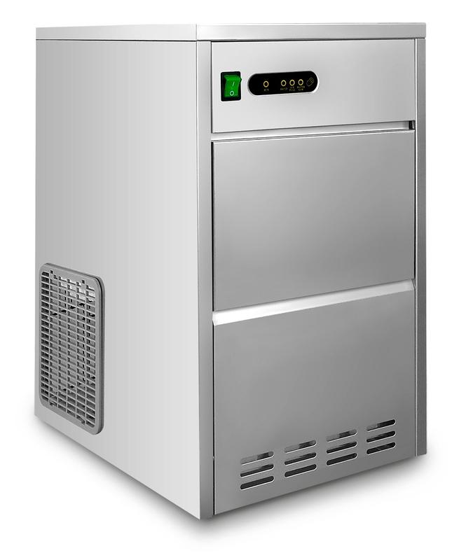 Machine à glaçon 100kg/24h - Réfrigérateur en acier inoxydable 18/8, capacité 60kg, cubes creux ø20-30 x H30-40 mm