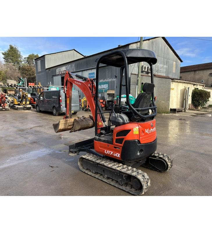 Mini-pelle KUBOTA U17-3 Alpha - 2014 - 2 158 h - Attache rapide KLAC + 3 godets
