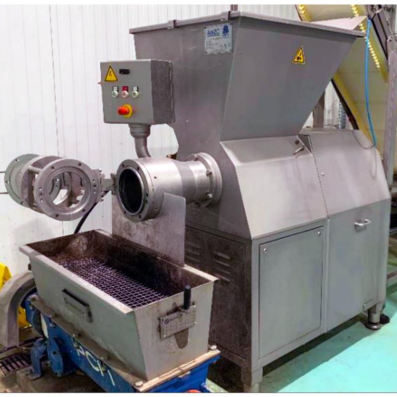 Broyeur inox machine séparatrice à vis AM2C BEEHIVE type SM 820 - 1200 à 2000 kg/h - 15 kW - trémie 395 litres