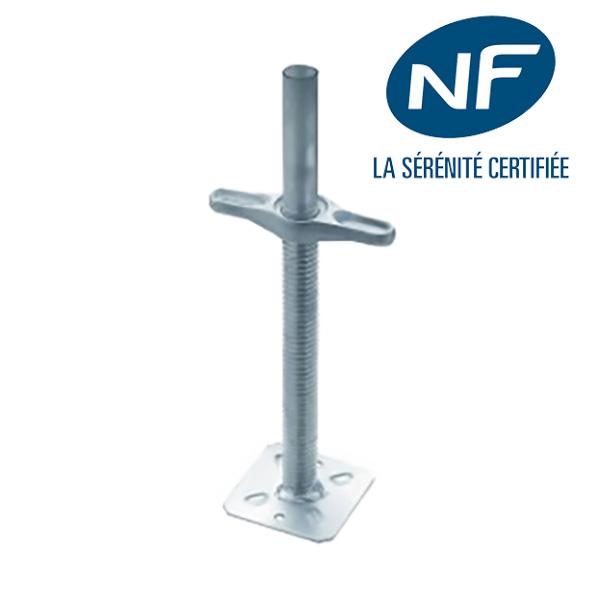 Vérin de réglage DUO45+ NF - Ø 38 (500) - Échafaudage facadier - Acier zingué