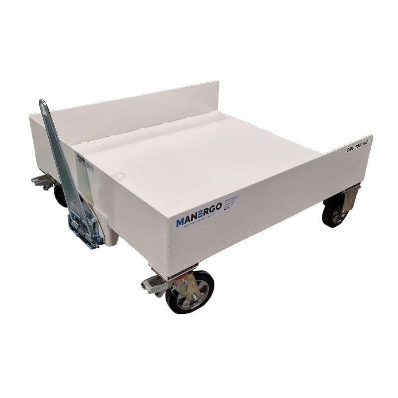 Small towable cart - RM100-1112-327-4442 custom-built material handler with drawbar and hitch, 1000 kg max load