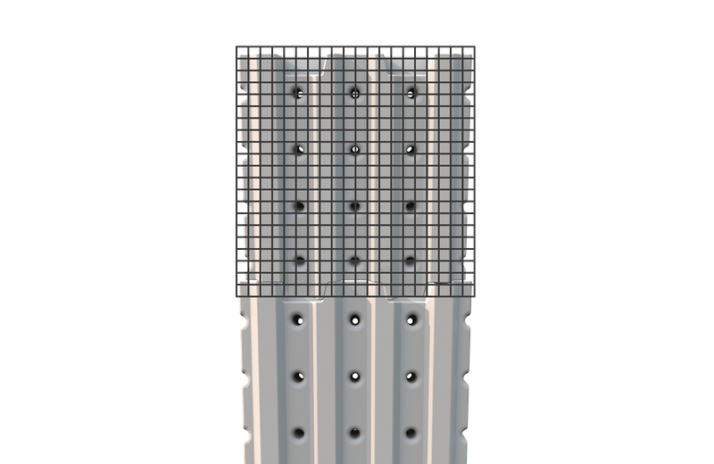 Grille face avant pour 500L - panneau grillagé galva 1,20 m x 1,20 m - maille 5 x 5 cm - fil 4 mm