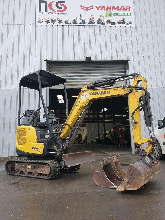 Mini-pelle YANMAR VIO17 - chassis hydraulique variable 950-1280 mm, chenilles caoutchouc neuves, poids 1765 kg, année 2018