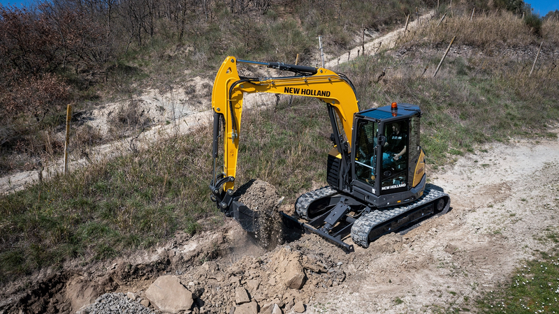 Midi-pelles New Holland série D - pelles hydrauliques compactes et performantes de 7 à 12 tonnes