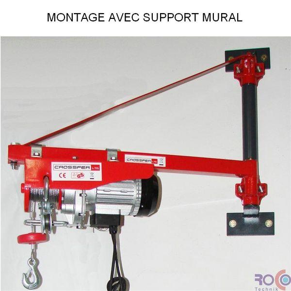 Bras tournant KST 1000 kg - Crossfer pour palans treuils, rotation 180°, fixation échafaudage ou mur
