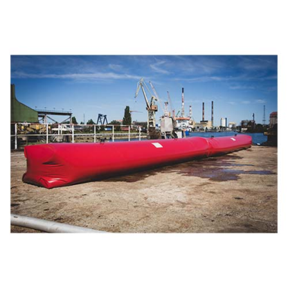 Boudin anti-inondation gonflable à l’eau - 30 mètres, 3 unités de 10 mètres, diamètre 0.90 m, tissu polyester, raccords pompiers
