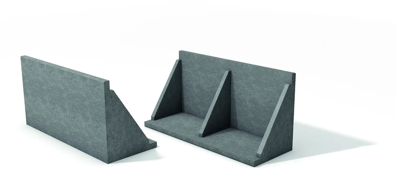 Mur en L HANIT - Lot de 18 blocs en plastique recyclé - 30 x 40 x 80 cm - Bordures