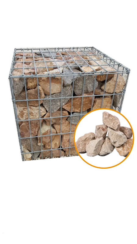 Kit gabion à monter 50x50x50 cm + Pierre Saint-Martin 80/150 mm - 200 kg - MACON GRANULATS
