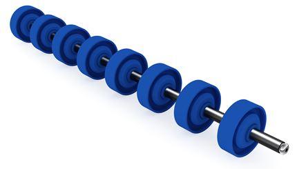 Axes pour courbes fixes Ø 48 mm - Acier ou inox Ø 8 mm - Charge 10 kg par axe