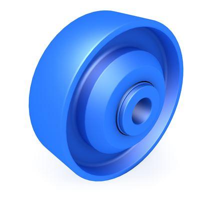 Galet Ø 48 mm - Jante bleue plastique avec billes en acier pour convoyeurs