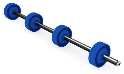 Axes pour courbes fixes Ø 48 mm - Acier ou inox Ø 8 mm - Charge 10 kg par axe