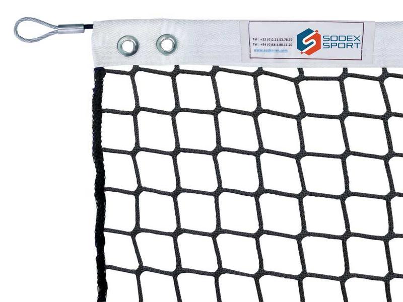 Filet de tennis tressé Ø4mm, maille simple. Sans noeud