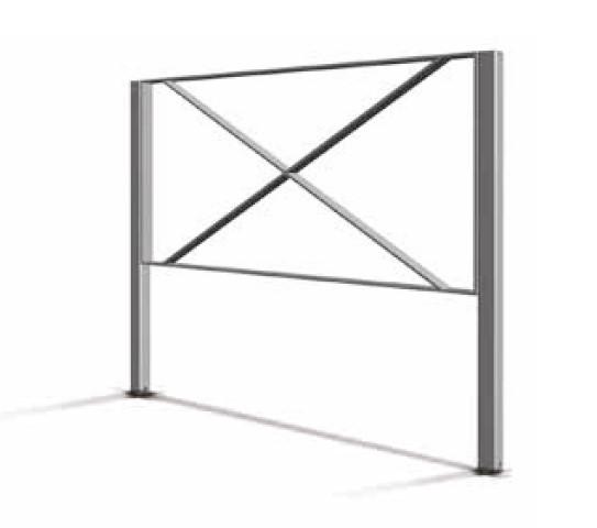 Barrière SASSO en acier galvanisé - panneau 940 x 60 x 760 mm avec finition RAL