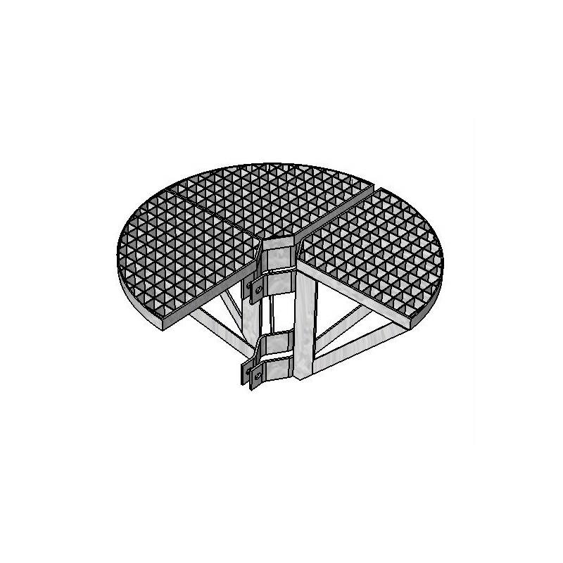 Palier de travail 270° - accès et sécurité mât d'antennes - pour mâts Ø90 à 140mm - finition galvanisé à chaud - référence S3260